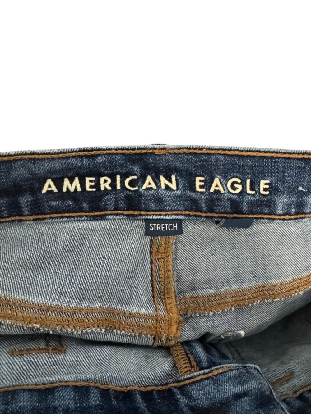 American Eagle Womens Stovepipe Stretch Jeans Size 8 Regular Blue Denim Casual - Picture 3 of 7
